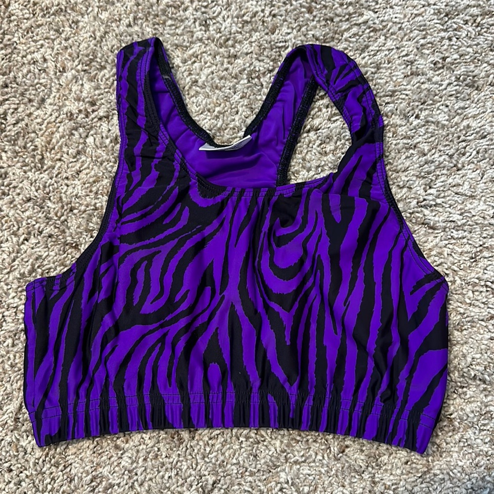 Purple Tiger Print Sports Bra